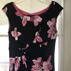 Floral dress navy blue & pink women’s petite